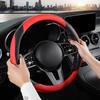 Car Steering Wheel Cover, Microfiber Leather Steering Wheel Cover Red,Universal 15 Inch Anti-Slip Comfortable Steering Wheel Covers Men Women