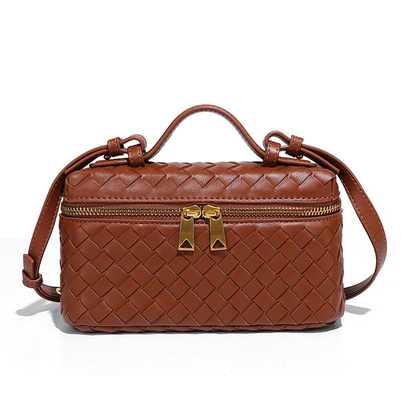 Xiaoxiangfeng box bag fashionable hand carry women's bag handwoven bag casual shoulder messenger bag