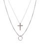 Xpier Cross Ring 2-Strand Chain Surgical Necklace X-Ne2G003
