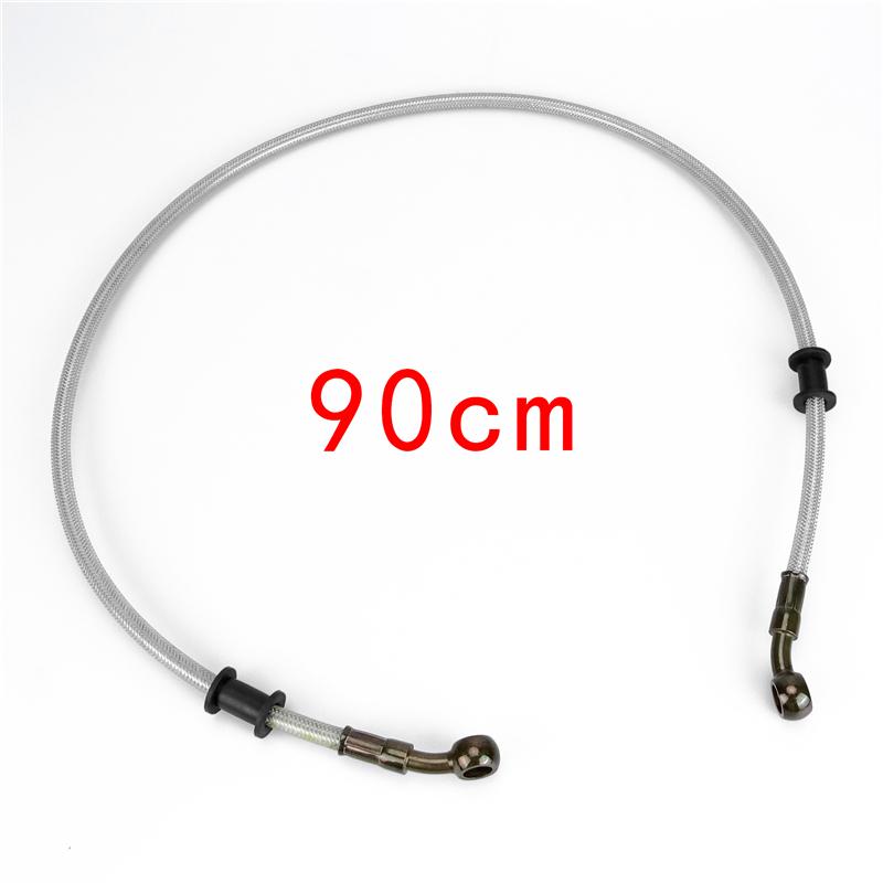 M10 50-120cm Motorcycle Dirt Bike Braided Line Steel Brake Hose Cable Hydraulic Banjo Pipe Universal Fit Racing
