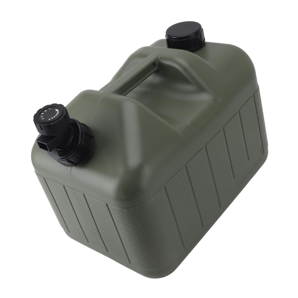 Camping Water Container 10L Large Capacity Square Green Car Water Storage Carrier Jug with Faucet