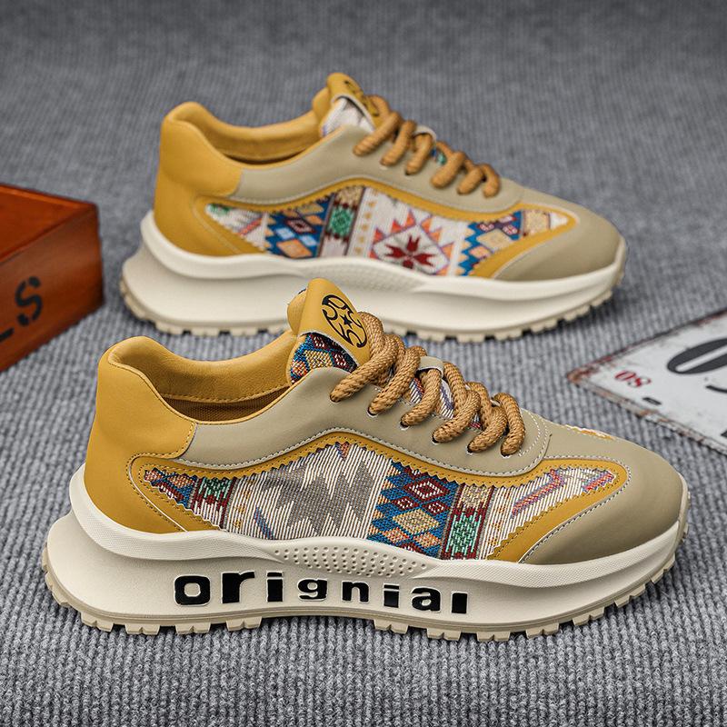 Frühling neue Mode personalisierter Trend Stickerei Druck bequeme rutschfeste verschleißfeste erhöhende Sport- und Freizeit-Trendschuhe