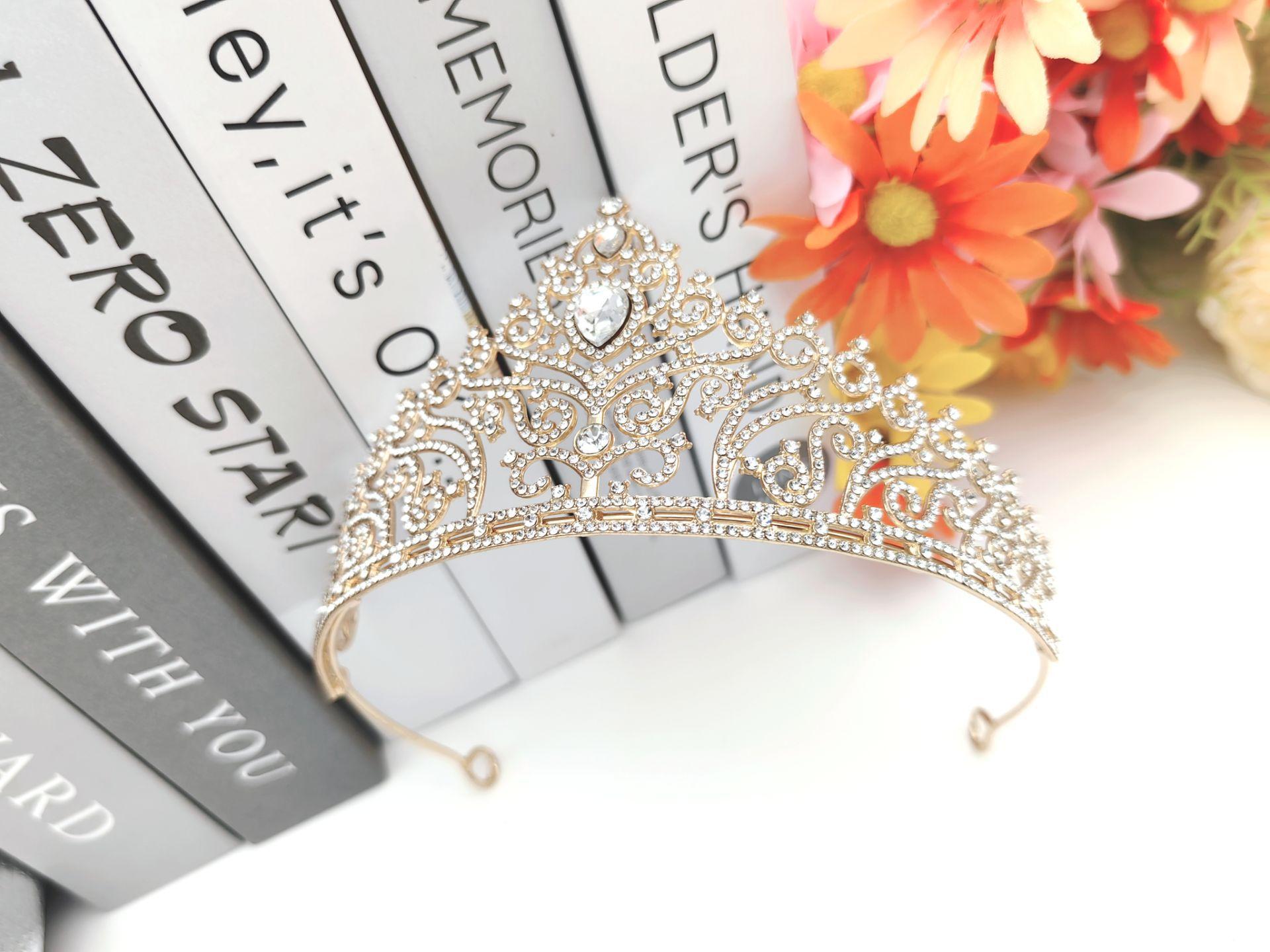 

Свадебная корона, великолепное корейское украшение, свадебная роскошная хрустальная корона из сплава, свадебный аксессуар для волос, королевская корона