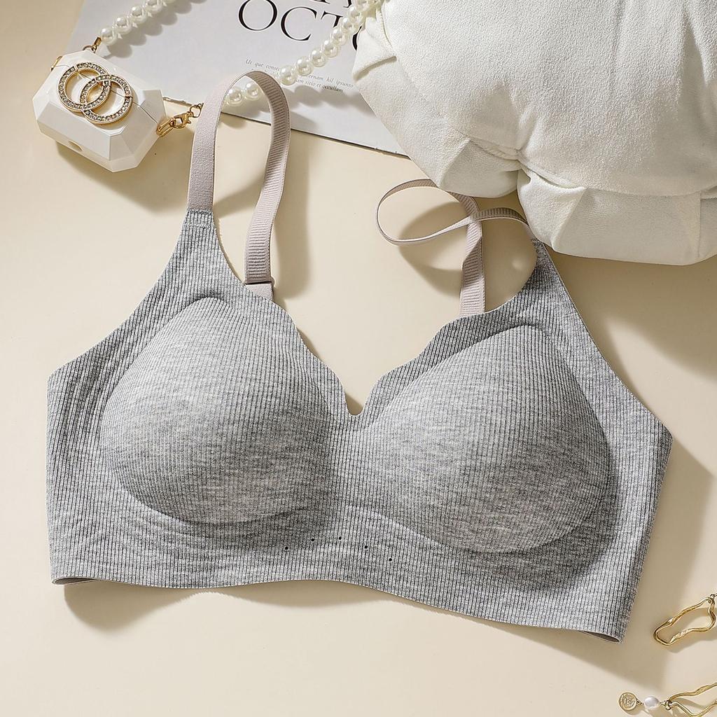 New underwear women gather anti-sagging small breasts show large double-layer stacking cup upper support shaping bra