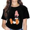 Pingu Penguin Anime Mood Shower T Shirt Harajuku Graphic Women's Polyester Tees O-Neck