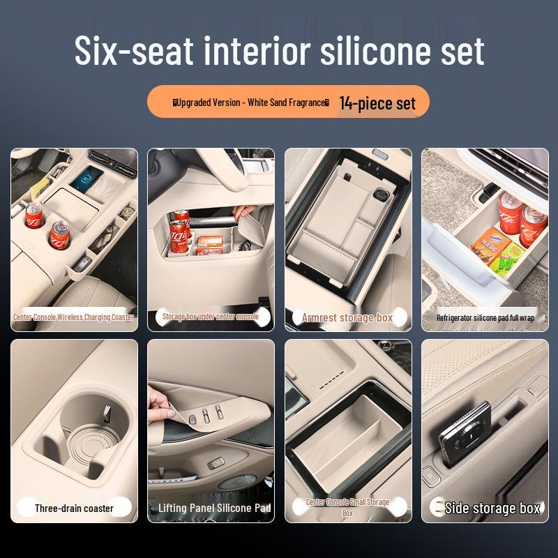 AITO M8 Car Interior Silicone Protector Set - Central Control & Cup Holder Accessories