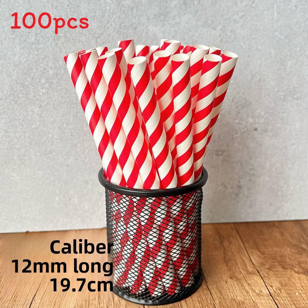 Paper Straws 12mm Degradable Largecapacity Bubble Tea Colorful Party Decor For Cafes