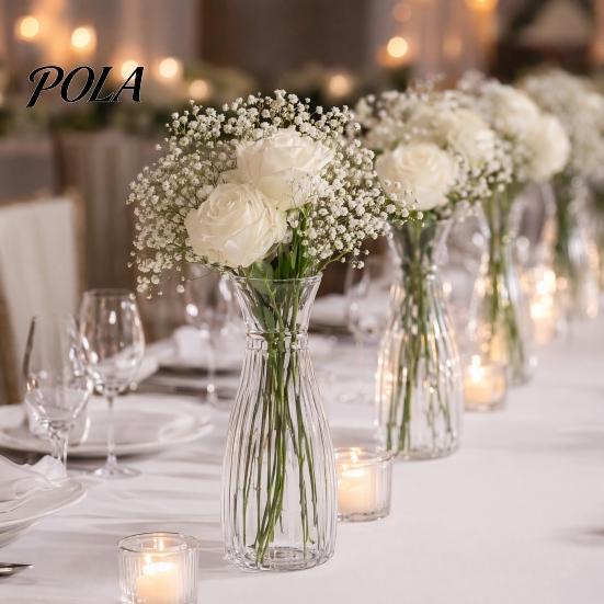 Clear Bud Vase, Plastic Transparent Vase, Modern Flower Vase, Table Centerpiece Vase for Home Party Wedding Decor