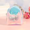 Pvc Transparent Coin Purse With Laser Butterfly Bow Waterproof Keychain For Girls