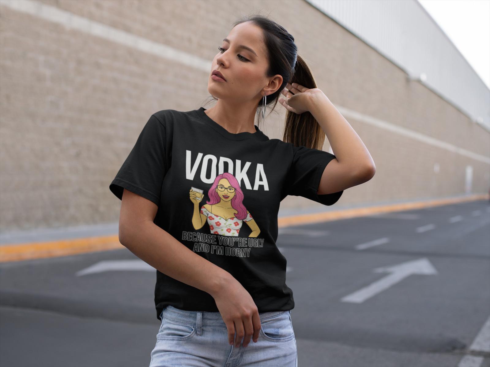 Смешная фраза про водку уродливая вечеринка женская хлопковая футболка S-XXXL оверсайз 2XL