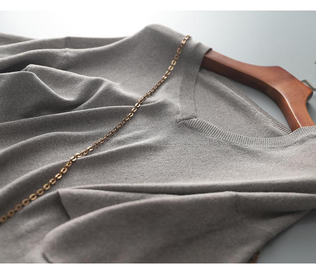 Ruffled Summer Knit for Short Large Loose Stylish [YOMORIO] Women, Knit, Sleeve, Size, Fit, T-Shirt, Knit, V-Neck, Plain, Thin, Breathable, Spring,