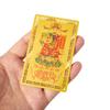 God Of Wealth Metal Buddhist / Taoist Card, Peace Amulet Card Buddhist Gold Card
