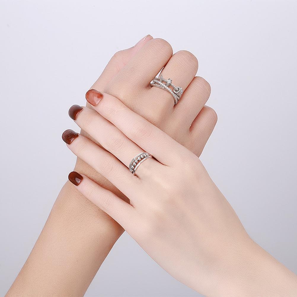 2Pcs Valentine s Day Anxiety Rings for Women Beaded Ring Adjustable Band Rings Rotator Ring Luck   Jewelry Gift