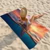 Sunset Sea Turtle Beach Towel, 2D Ocean Print Quick-Dry Towel