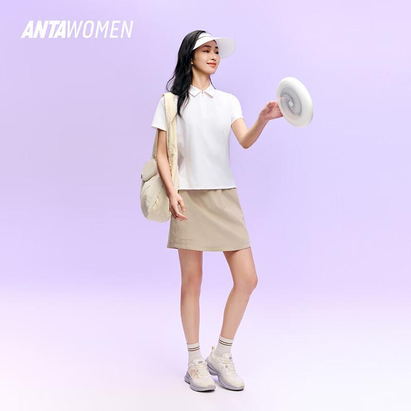 Anta Women's Quick-Dry Half-Zip Polo T-Shirt