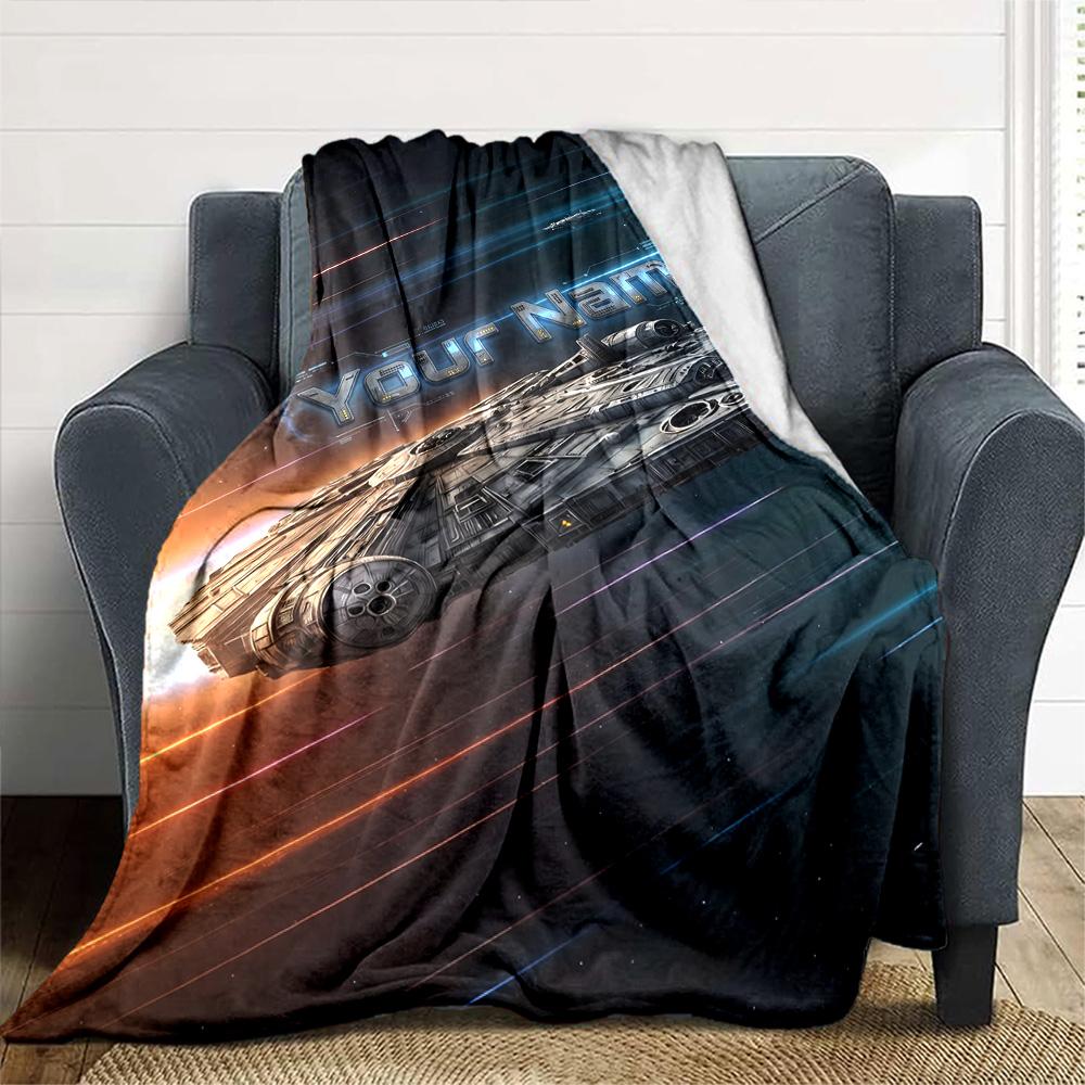 Star Wars Personalized Text Blanket Multi-purpose Personalized Blanket Soft Warm Cozy for Picnics Nap Home Decor Office Chair for All Occasions