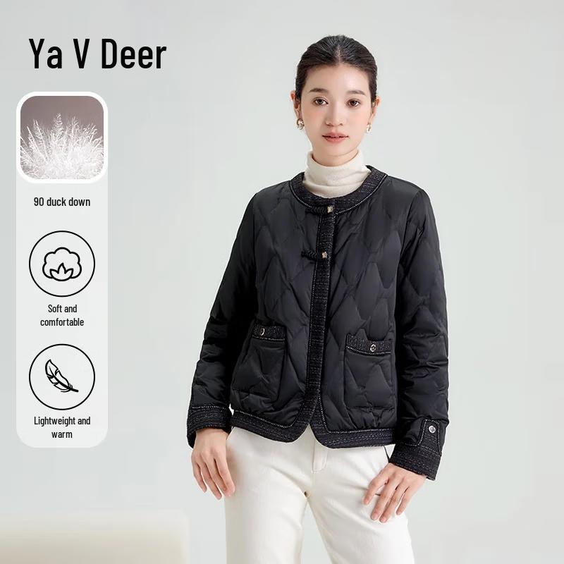 Yalu Women's New Chinese Style Lightweight Short Down Jacket