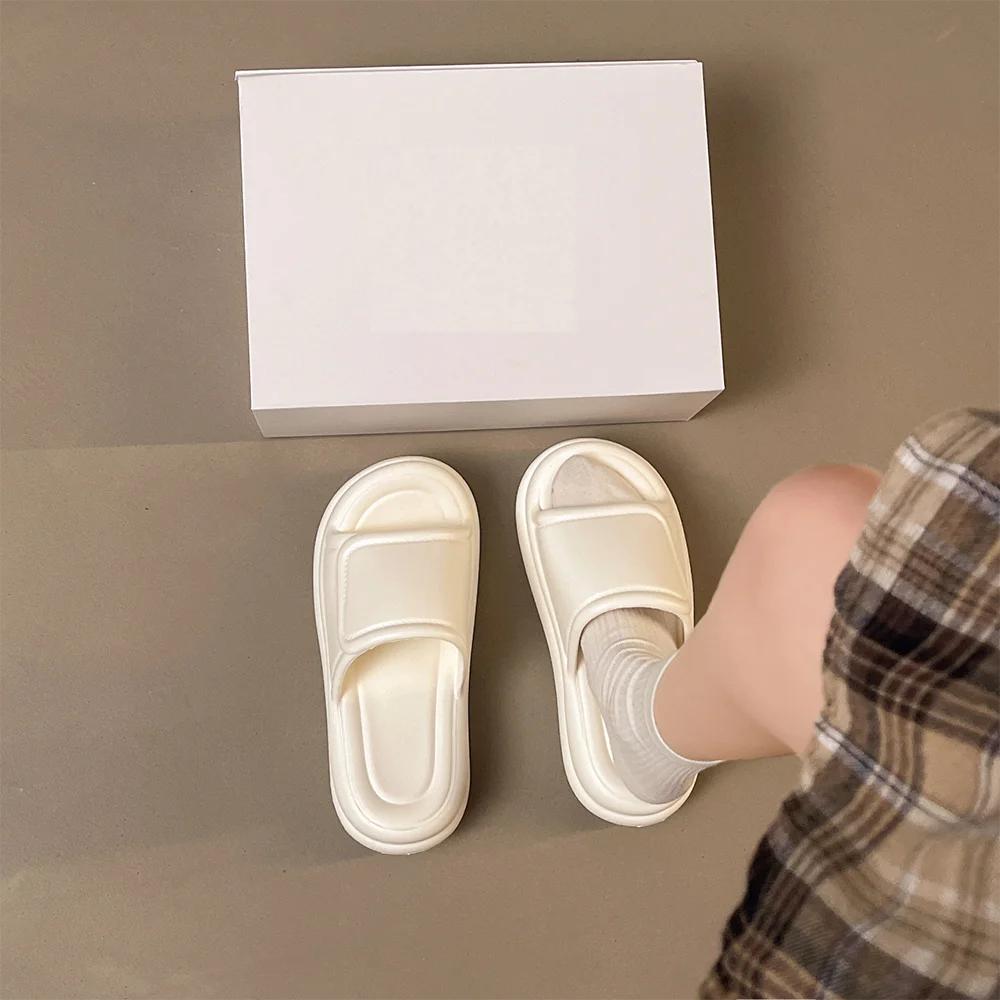 Fashion Women's Thick Soled Slippers, The New Summer Slippers Of 2025 Are Fashionable Non Slip Suitable For Home Bathroom Beach, Outdoor