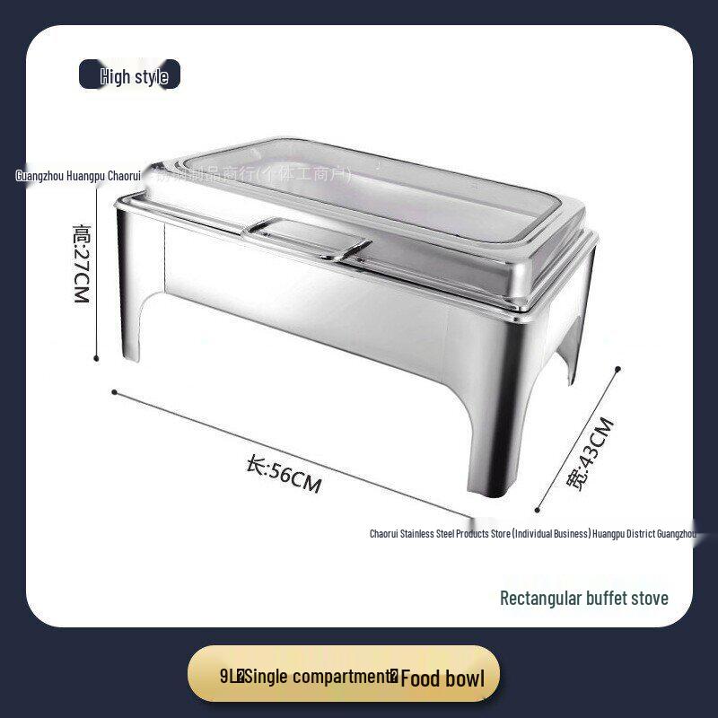 Stainless Steel Electric Buffet Stove with Hydraulic Flip Cover for Heat Preservation