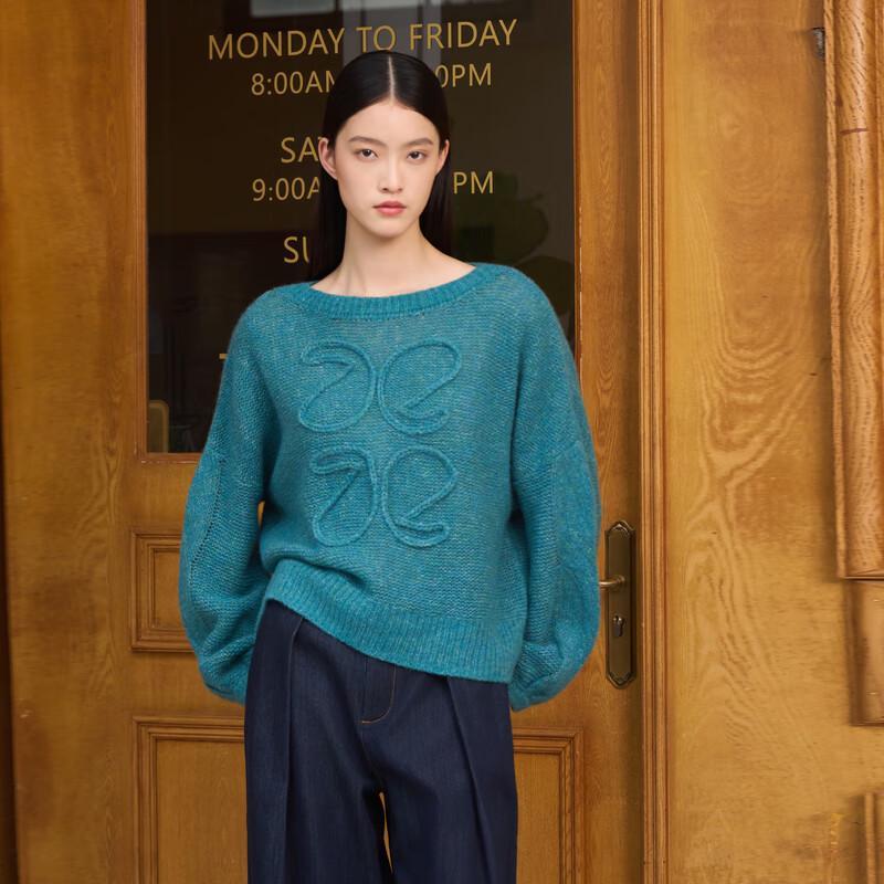 

ELLASSAY Elegant Round Neck Pullover Knit Sweater M