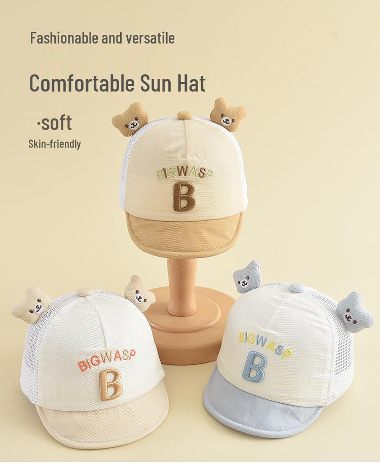 Cute Cartoon Embroidered Children's Windproof Sun Hat - Duckbill Baseball Cap