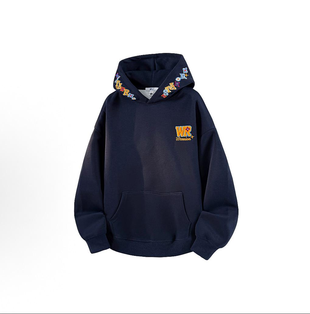 Unisex Retro Embroidered Heavyweight Cotton Hoodie – New Autumn/Winter Design XL