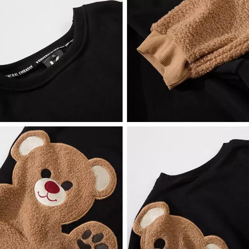 Oversized Harajuku Hoodies 2021 Autumn Winter Women Fleece Bear Sweatshirts Female Full Sleeve Pullover Loose Couple Clothes Top