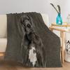 Gray Big Dog Digitalprinted Polyester Bedroom Velvet Flannel Soft Sofa Cover Blanket Fleece Soft Sofa Cover Blankets for Beds