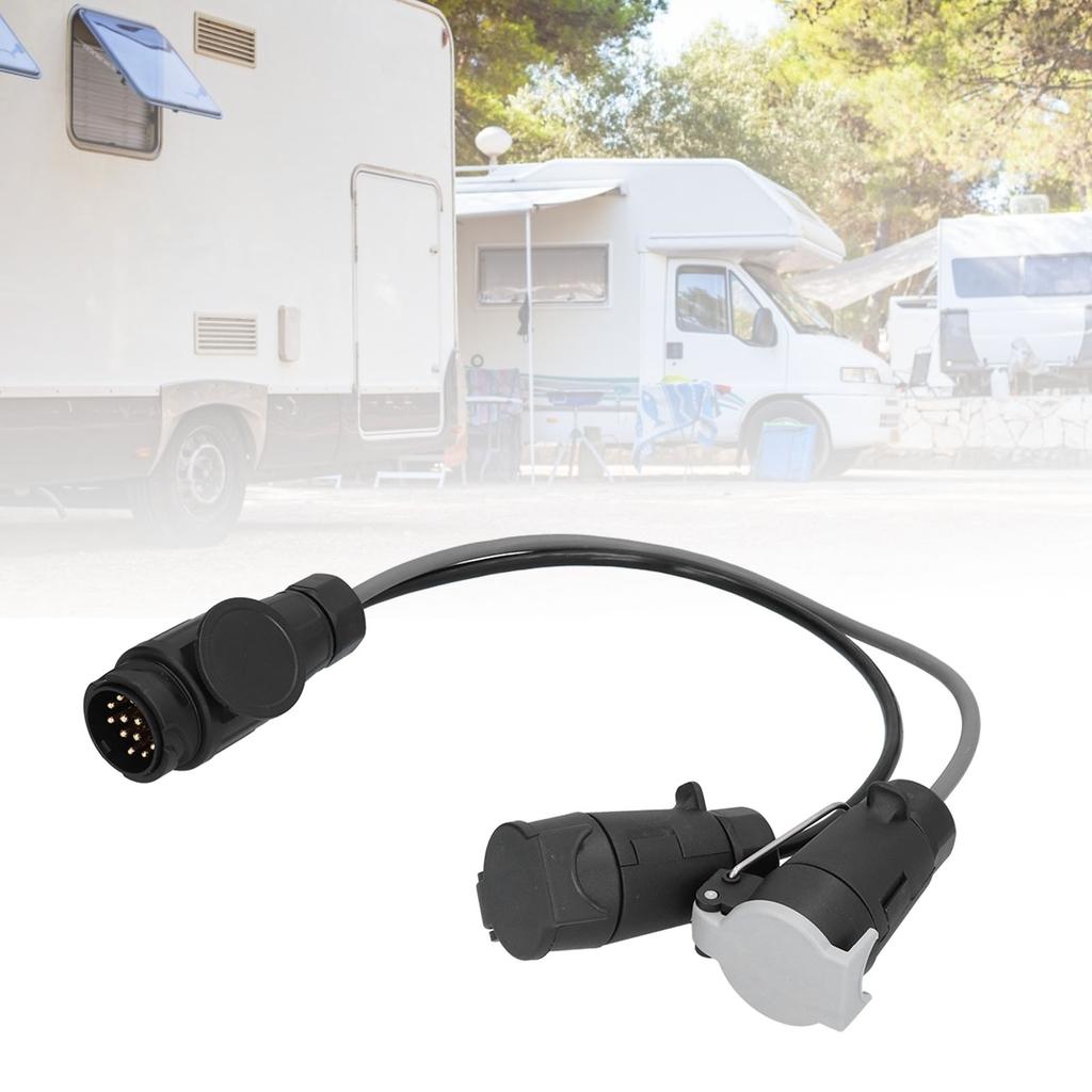 12V 13Pin to 7Pin Trailer Plug Converter Plastic PVC Brass for Standard European Caravans RVs Trailer Connector Auto Accessories