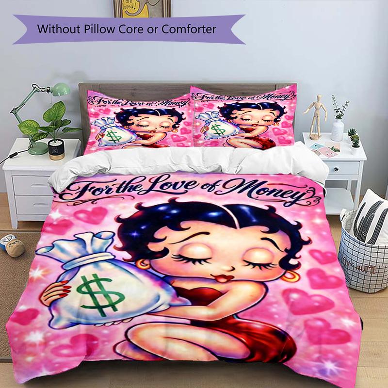 3pcs Duvet Cover Set (1*Duvet Cover + 2*Pillowcase, Without Core),doll Print Bedding Set, Bedroom Decor, All‑Season, Birthday Gift
