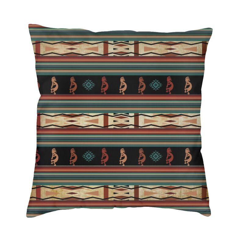 Fashion Kokopelli The Flute Player Throw Pillow Case Home Decorative Aboriginal Tribal Pattern Cushion Cover 40x40 Pillowcover