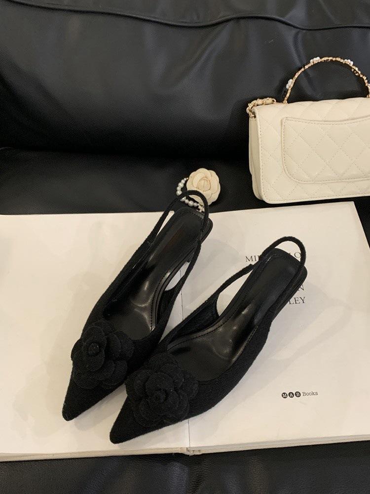 High Heels Bag Head Sandals Fairy Shoes Spring and Summer Pointed Single Shoes