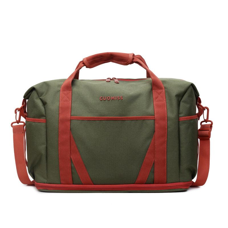 Stylish Color Block Travel Duffel Bag with Front Zip Pocket Large Capacity Gym Weekend Bag