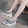 Fashion GKTINOO Genuine Leather Wedges Sandals For Women High Heels Platform Sandals Summer Casual Shoes 2024 Sandalias Mujer