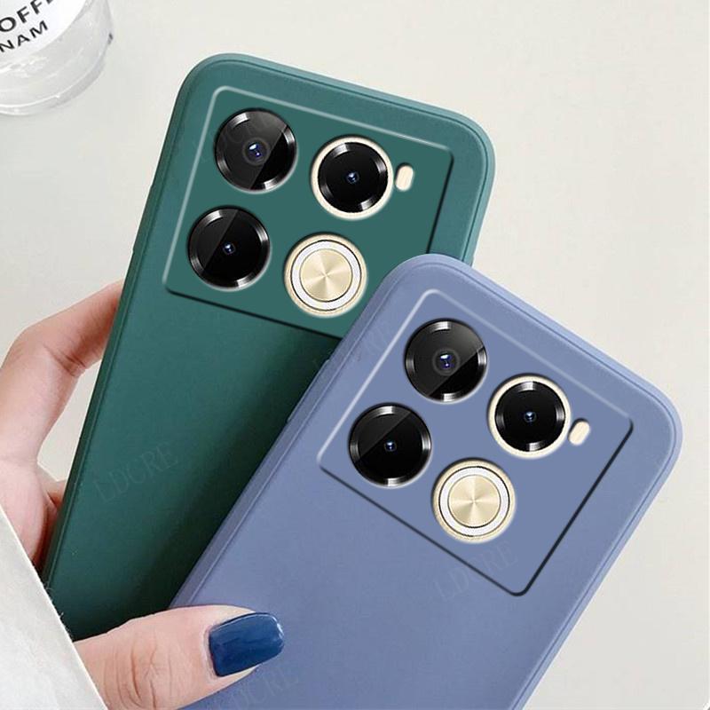 For Infinix Note 40 Pro Case Cover Infinix Note 40 Pro Capas Shockproof Square Liquid Silicone Soft Fundas Infinix Note 40 Pro