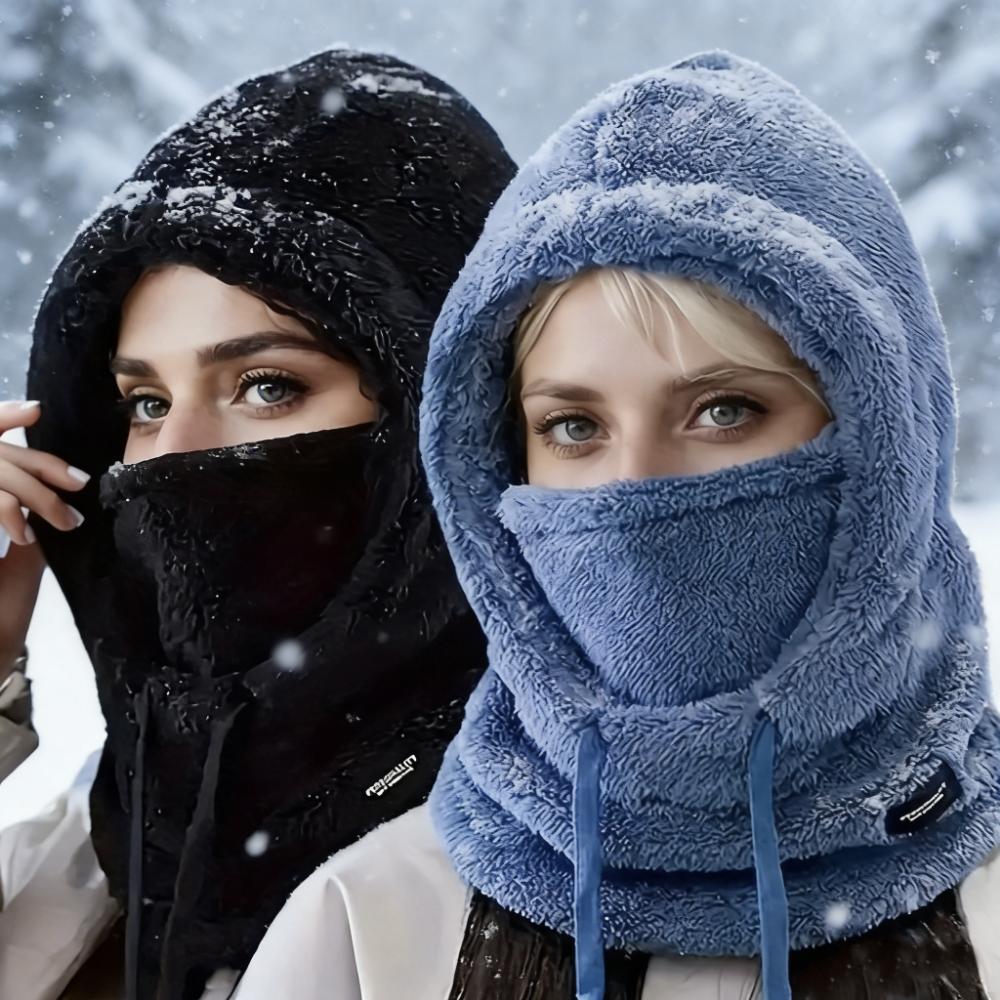 Passamontagna Invernale Maschera da Sci Antivento Termica Addensata Peluche Copri Viso Cappello con Cappuccio Anti-Freddo Sport all'Aperto Ciclismo Corsa Cappellino