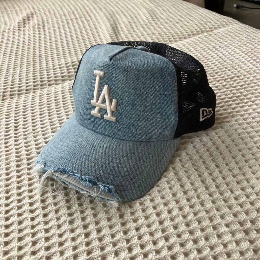 Used New Era LA Dodgers Denim Mesh Cap
