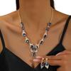 Bracelet Earrings Necklace Set Crystal Rhinestone Butterfly Jewelry Rhinestone Jewelry Set  Banquet