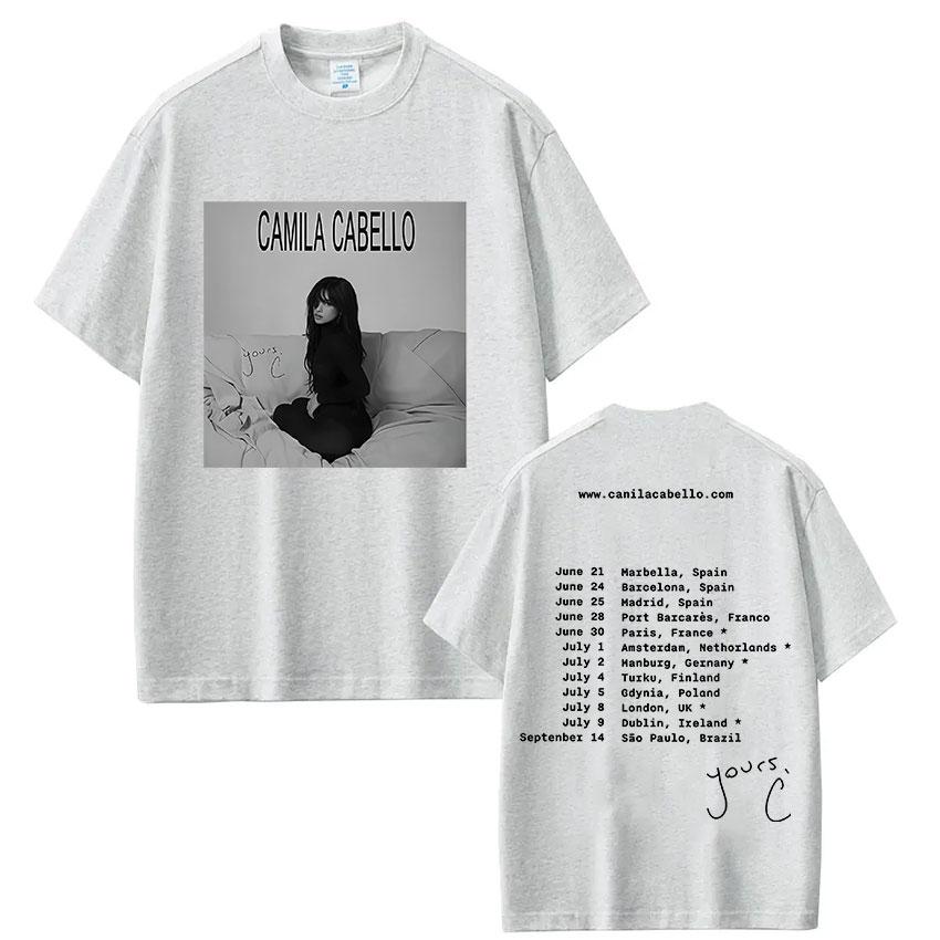 Camila Cabello Yours.C Tour 2025 T Shirt Unisex Women Summer Aesthetic Fashion T-shirt Tops 100% Cotton Oversized Tshirt Streetwear