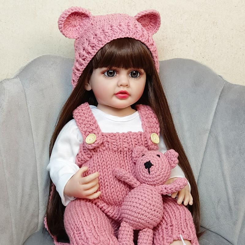 Realistické celosilikonové panenky Baby Bebe 55CM Reborn Vinylové panenky pro novorozence, princezna, batole, hračka dárek