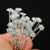 20 Stück Kristallblume Braut Kopfschmuck Strass Haarnadeln Haarspangen U-Form Haarspangen Braut Hochzeit Frauen Haarschmuck