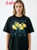 Zitrone Grafik Gedruckt Unisex T-Shirt Lässig Kurzarm Rundhalsausschnitt Oberteil Buchstaben Harajuku Sommer Unisex Kleidung Oberteile T-Shirts