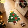 Christmas Pink Tree Ornament Shaped Rug Soft Plush Non Slip Floor Mat for Girls Bedroom Nursery Holiday Home Decor