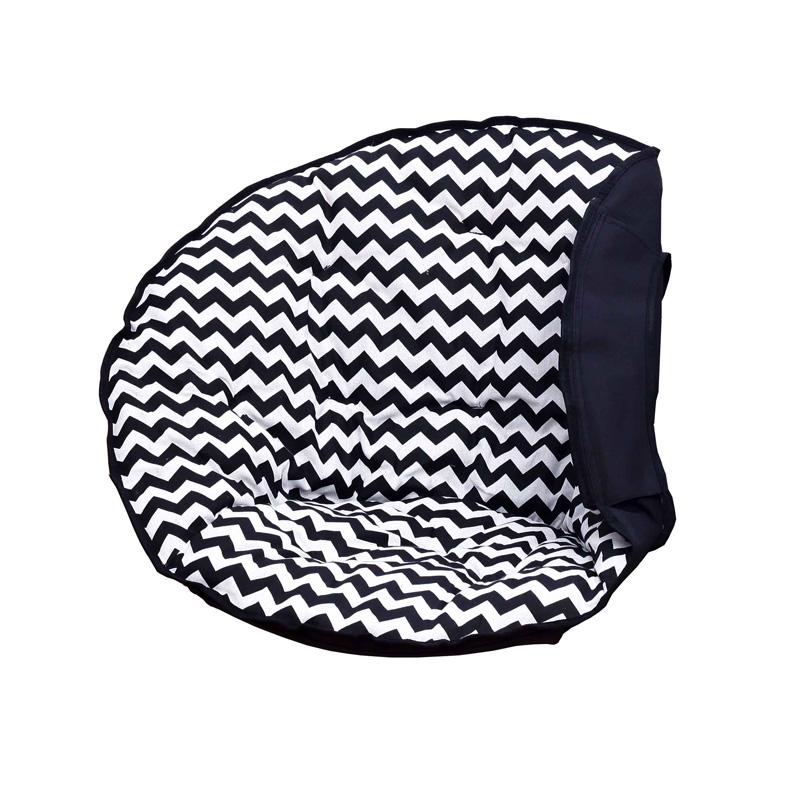 Moon Chair Folding Padded Oval Round Moon Saucer Camping Fishing Portable Picnic Black Seat Mesh Chair Cover Not Including Chair