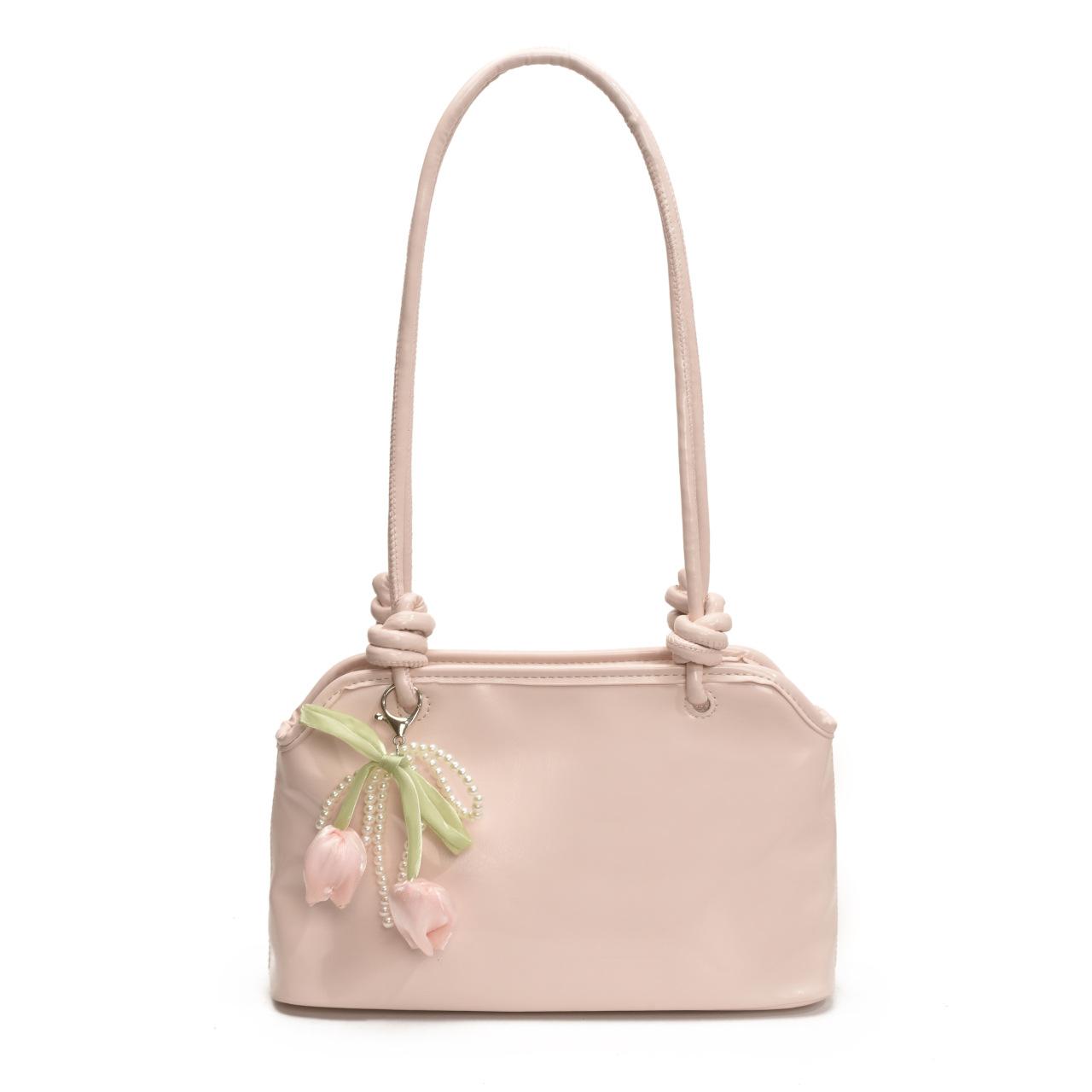 

Серебристая сумка под мышкой, Нежная и универсальная одноплечевая сумка для женщин летом, Модная и суперпопулярная сумочка one size fits all розовый