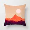 Luxury Home Decor Cushion Cover Cartoon Illustration Sunset Landscape Pattern Office Decor Pillow Cover