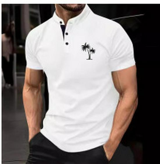 Herr sommar 2024 sportpolotröja med ficka med dragkedja