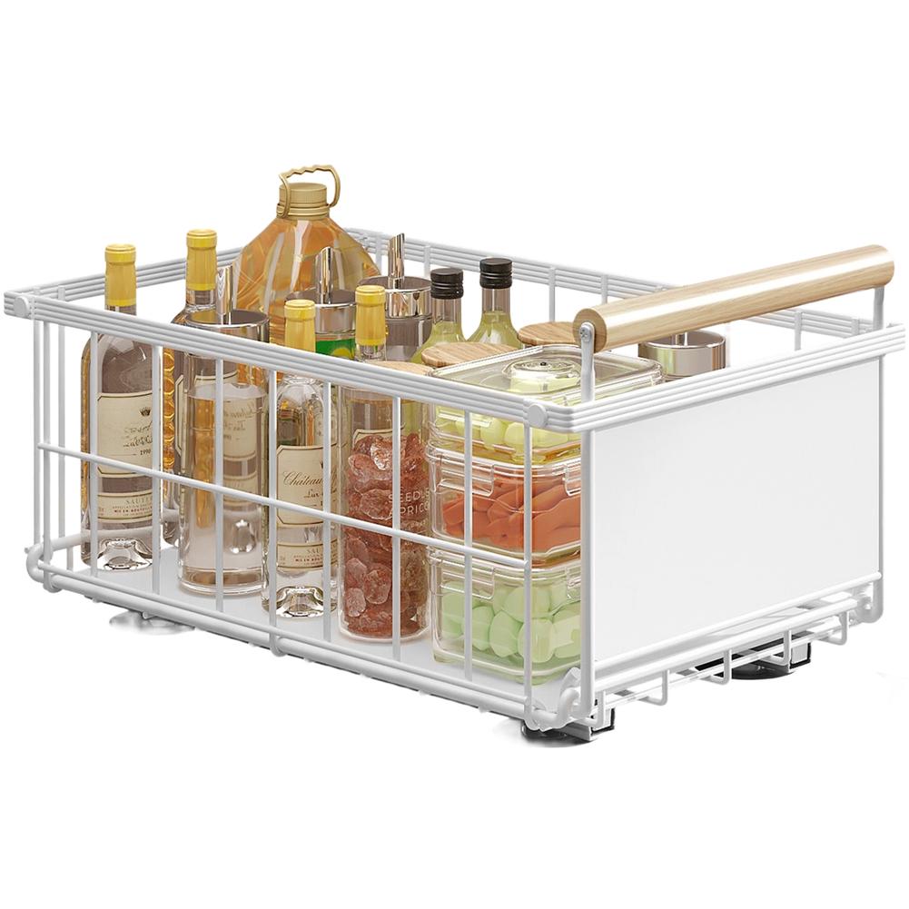 Foldable Pull Out Kitchen Under Sink Storage Basket Organizer Drawer Shelf for Cabinets and Pantry Organization