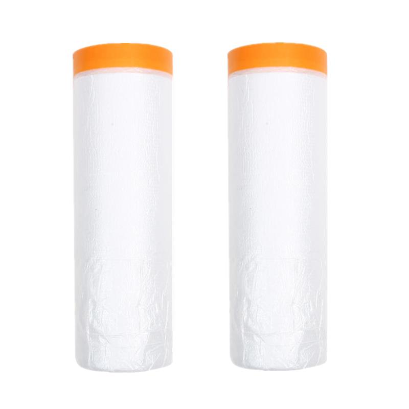 12M Pre-Taped Masking Film Plastic Dropping Cloth Cover Paint Protective Film for Covering Skirting, Frames, Cars, Dustproof