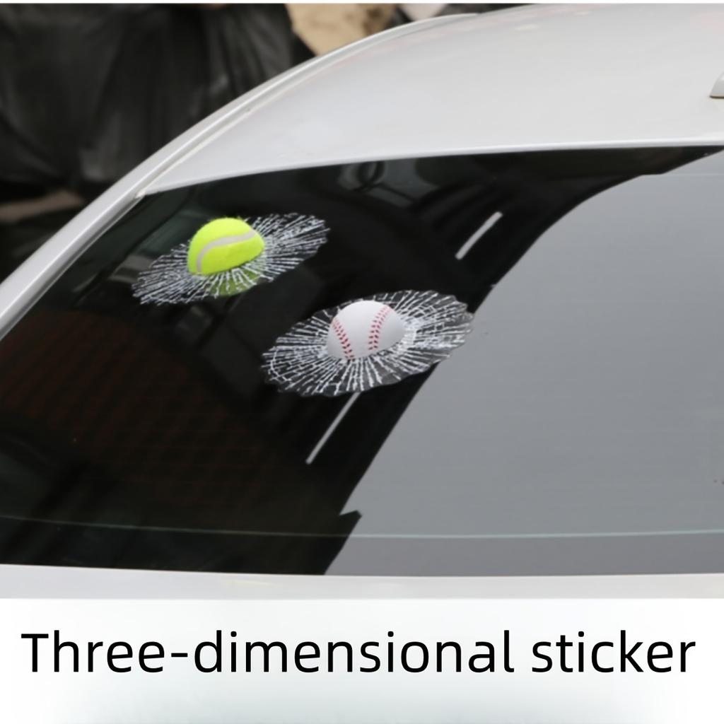 Personalized Baseball Golf, Tennis Car Stickers Creative Stickers, Rear Window Decorative Windshield Car Stickers, Three-dimensional Trend Stickers